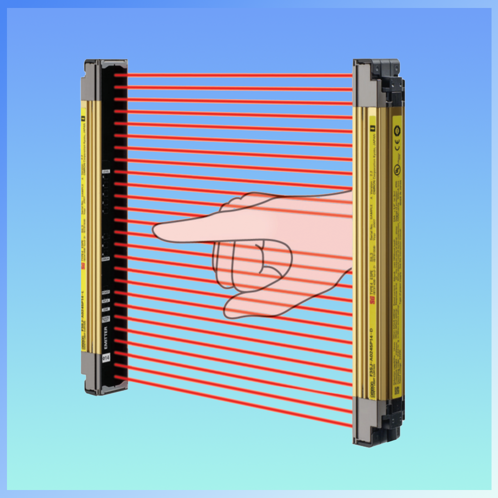 Omron F3SJ-B1265P25 Safety light curtain, covers 50" x up to 23' zone (Emitter + Receiver pair)